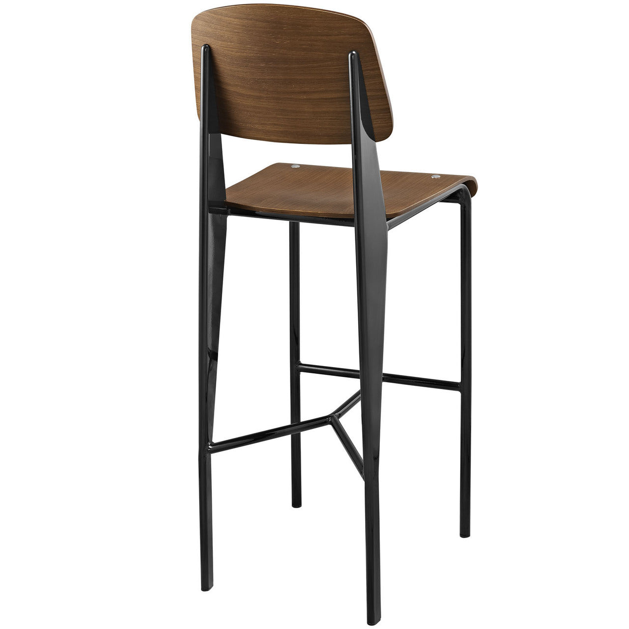 Cabin Bar Stool, Walnut Black Metal
