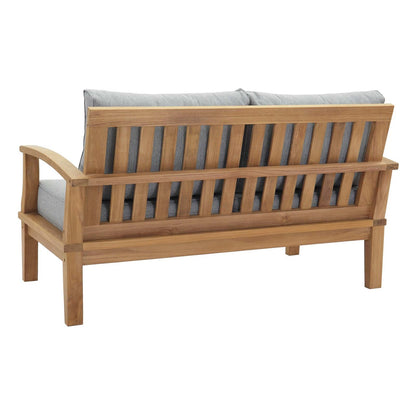 Marina 4 Piece Outdoor Patio Teak Set, Wood, Grey Gray Natural 13261