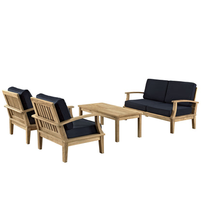 Marina 4 Piece Sofa Set in Natural Navy