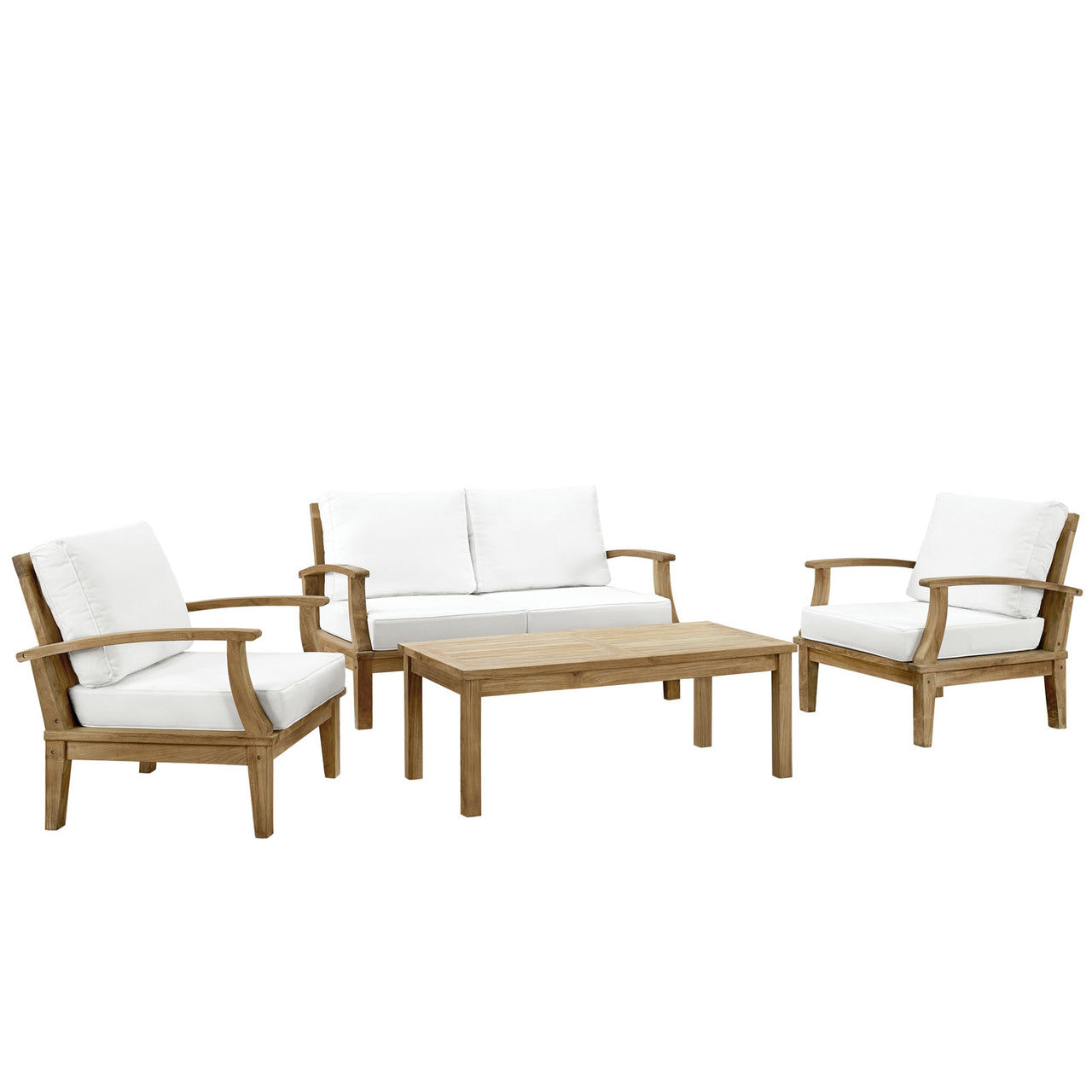 Marina 4 Piece Sofa Set in Natural White