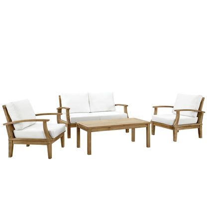 Marina 4 Piece Sofa Set in Natural White