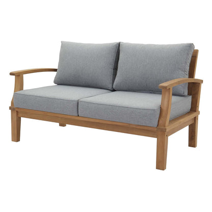 Marina 3 Piece Outdoor Patio Teak Set, Wood, Grey Gray Natural 13262