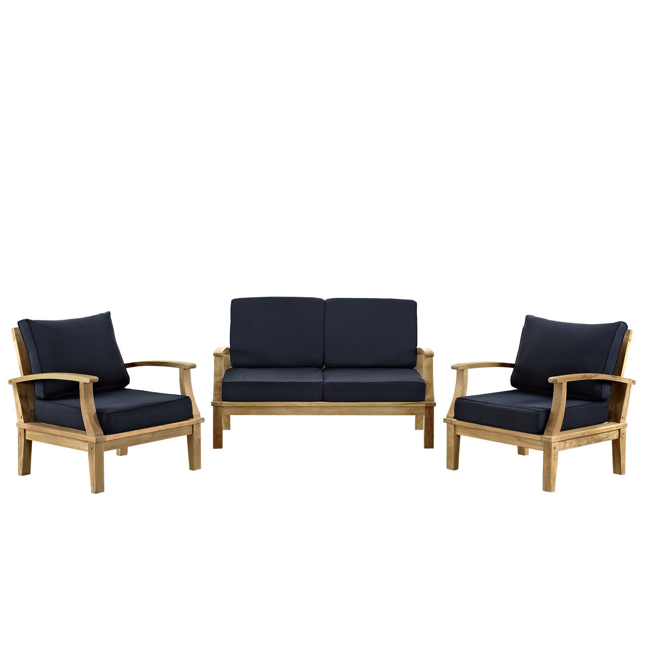 Marina 3 Piece Sofa Set in Natural Navy