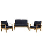 Marina 3 Piece Sofa Set in Natural Navy