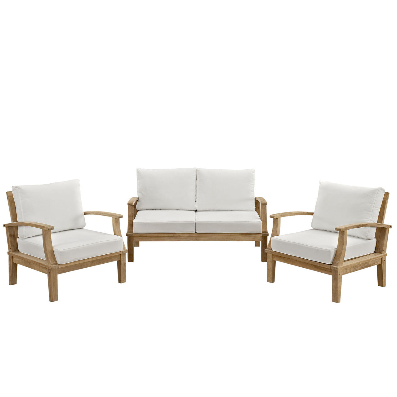 Marina 3 Piece Sofa Set in Natural White