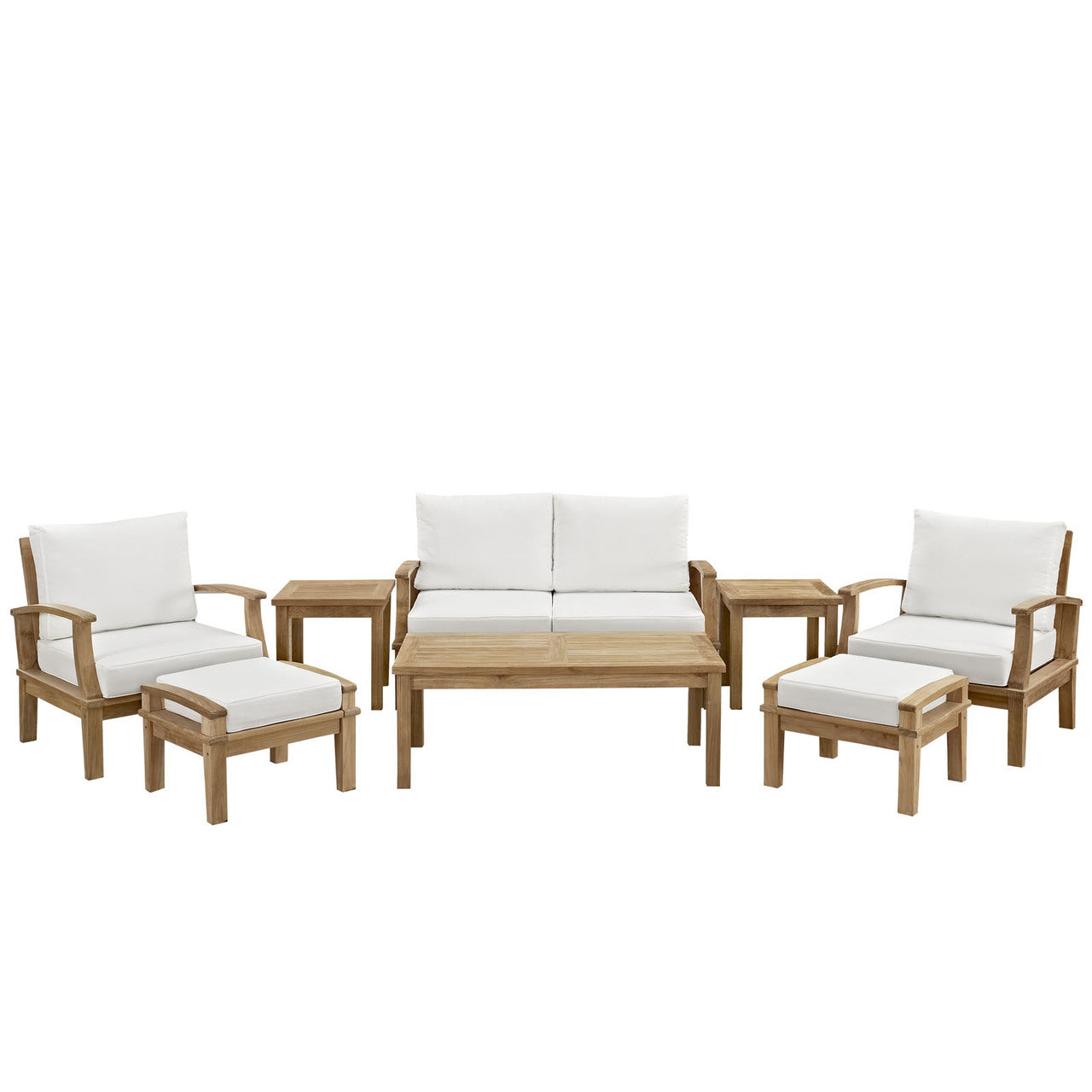 Marina 8 Piece Sofa Set in Natural White