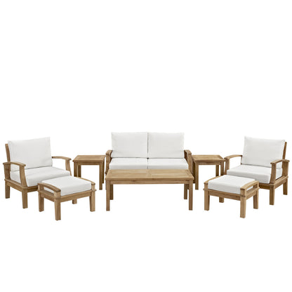 Marina 8 Piece Sofa Set in Natural White