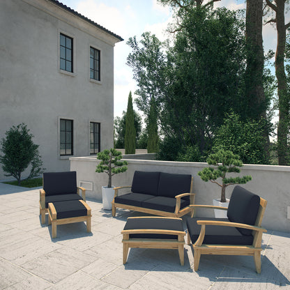 Marina 5 Piece Sofa Set in Natural Navy