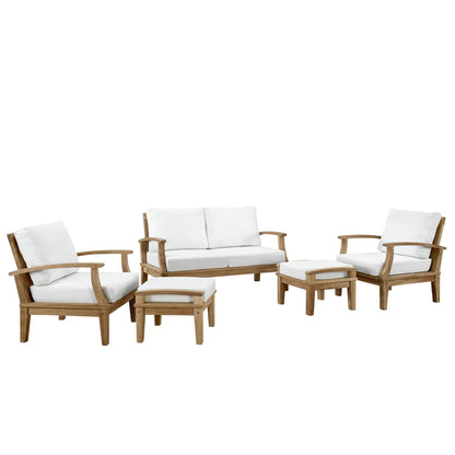 Marina 5 Piece Sofa Set in Natural White