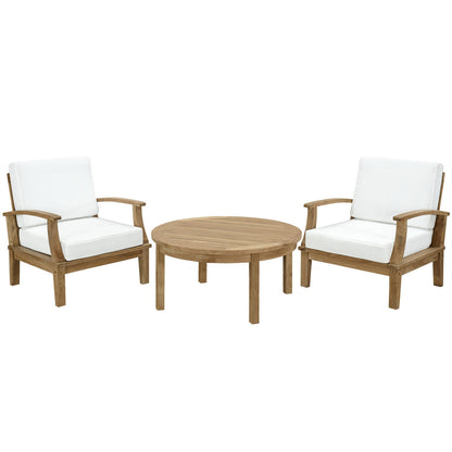 Marina 3 Piece Sofa Set in Natural White EEI-1475-NAT-WHI-SET