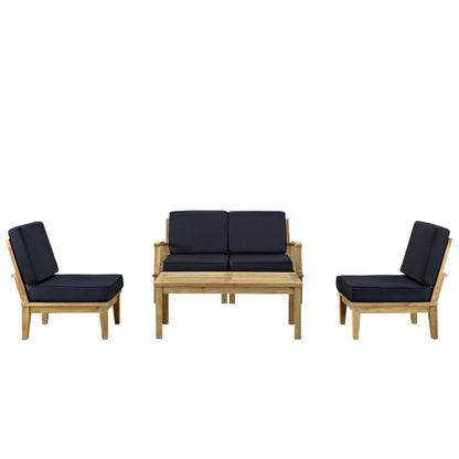 Marina 5 Piece Sofa Set in Natural Navy EEI-1477-NAT-NAV-SET