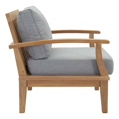 Marina 10 Piece Outdoor Patio Teak Set, Wood, Grey Gray Natural 15268