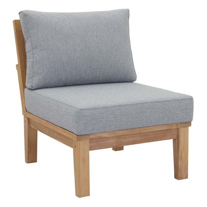 Marina 10 Piece Outdoor Patio Teak Set, Wood, Grey Gray Natural 15268