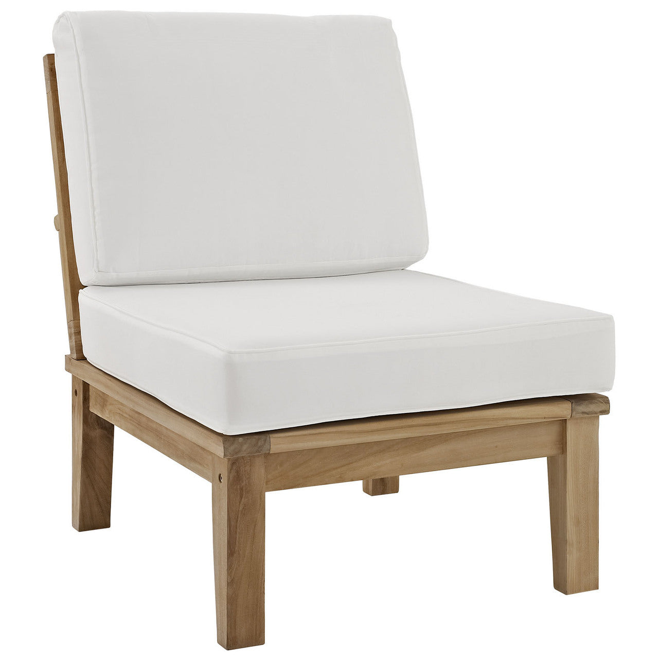 Marina 9 Piece Outdoor Patio Teak Sofa Set, White Wood