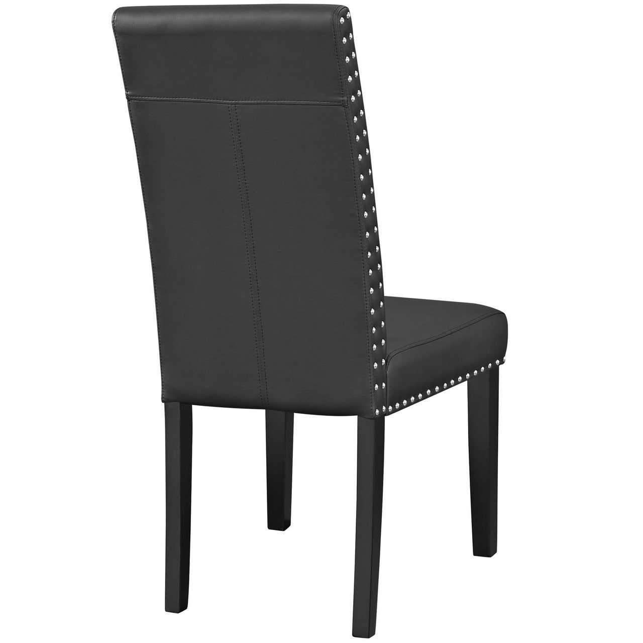 Parcel Dining Vinyl Side Chair, Black Faux Leather