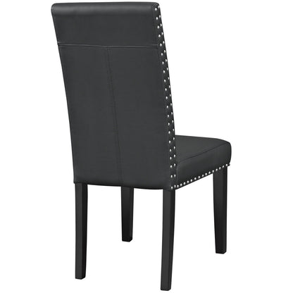 Parcel Dining Vinyl Side Chair, Black Faux Leather