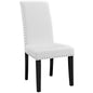 Parcel Dining Vinyl Side Chair, White Faux Leather