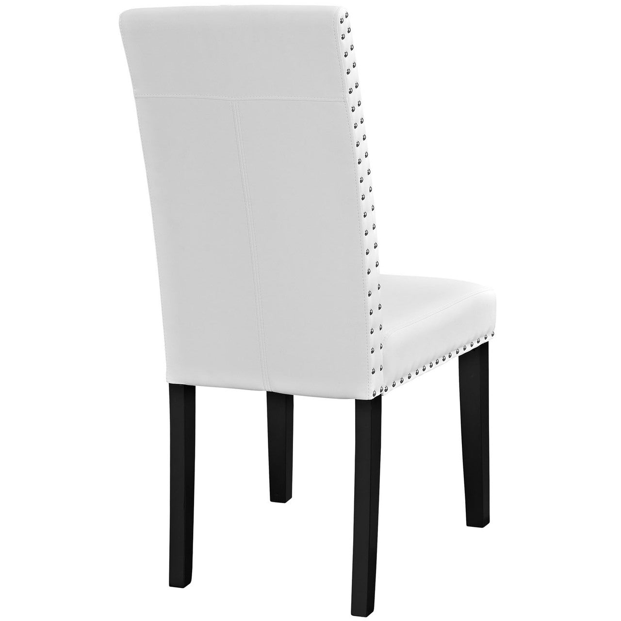 Parcel Dining Vinyl Side Chair, White Faux Leather