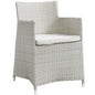 Junction Outdoor Patio Armchair, Gray White Plastic