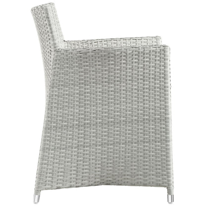 Junction Outdoor Patio Armchair, Gray White Plastic