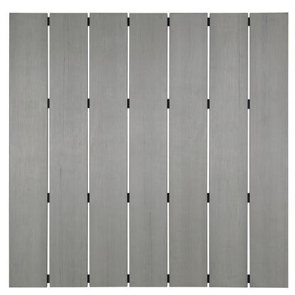Maine 40" Outdoor Patio Dining Table, Brown Grey Steel