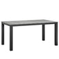Maine 63" Outdoor Patio Dining Table, Brown Grey Steel