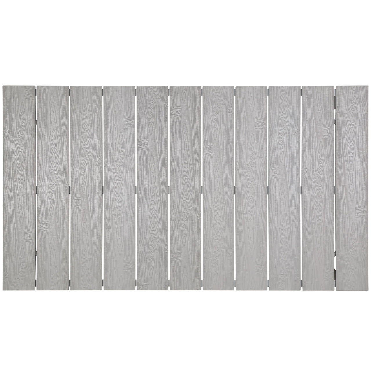 Maine 63" Outdoor Patio Dining Table, White Light Grey Steel
