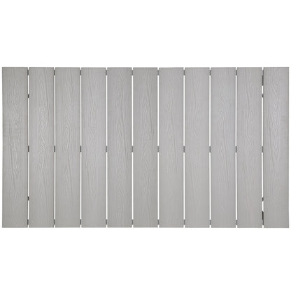 Maine 63" Outdoor Patio Dining Table, White Light Grey Steel