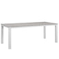 Maine 80" Outdoor Patio Dining Table, White Light Grey Steel