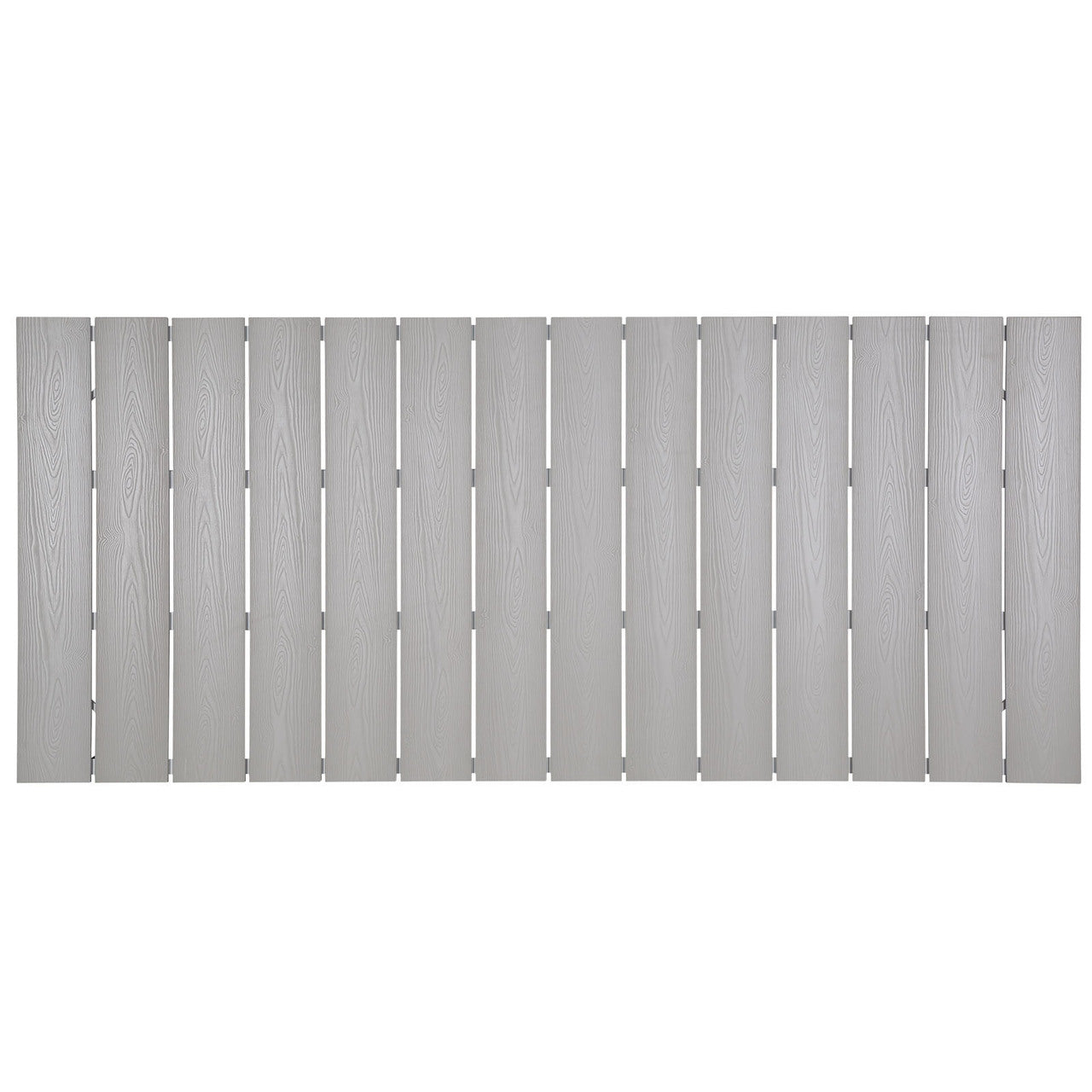 Maine 80" Outdoor Patio Dining Table, White Light Grey Steel