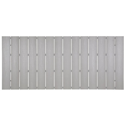 Maine 80" Outdoor Patio Dining Table, White Light Grey Steel