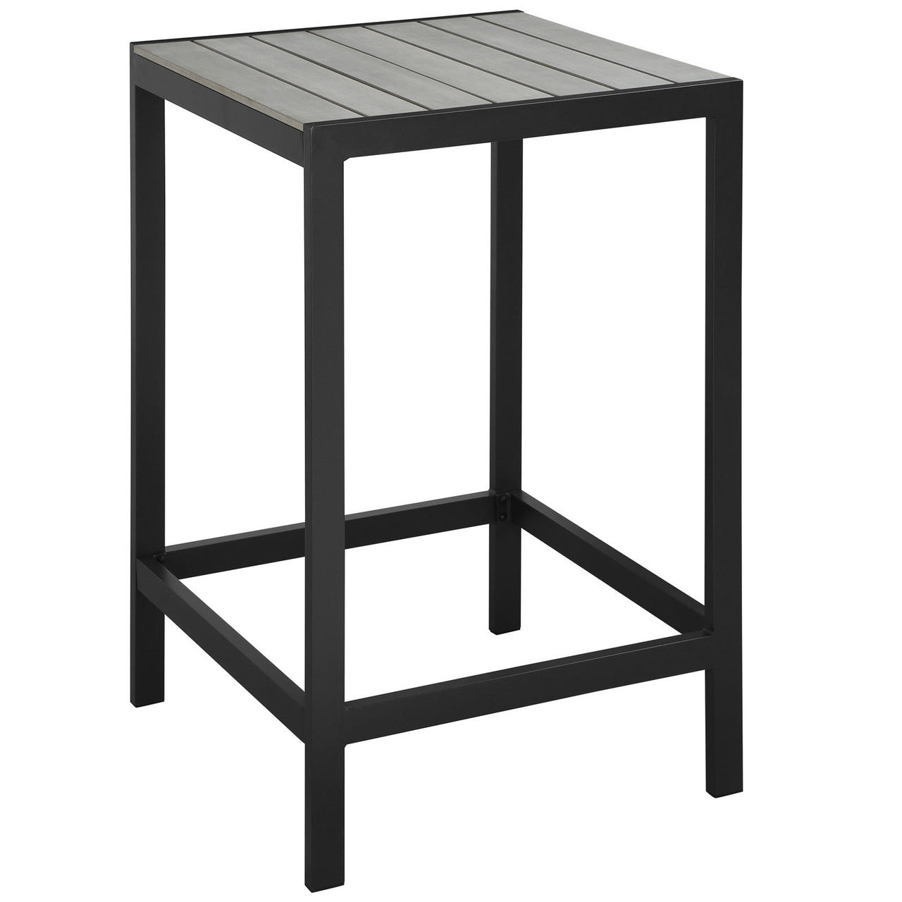 Maine Outdoor Patio Bar Table, Brown Grey, Steel