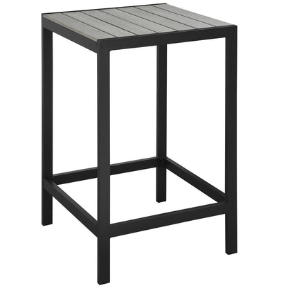 Maine Outdoor Patio Bar Table, Brown Grey, Steel