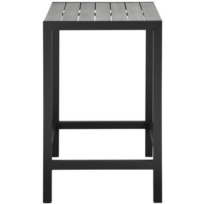 Maine Outdoor Patio Bar Table, Brown Grey, Steel