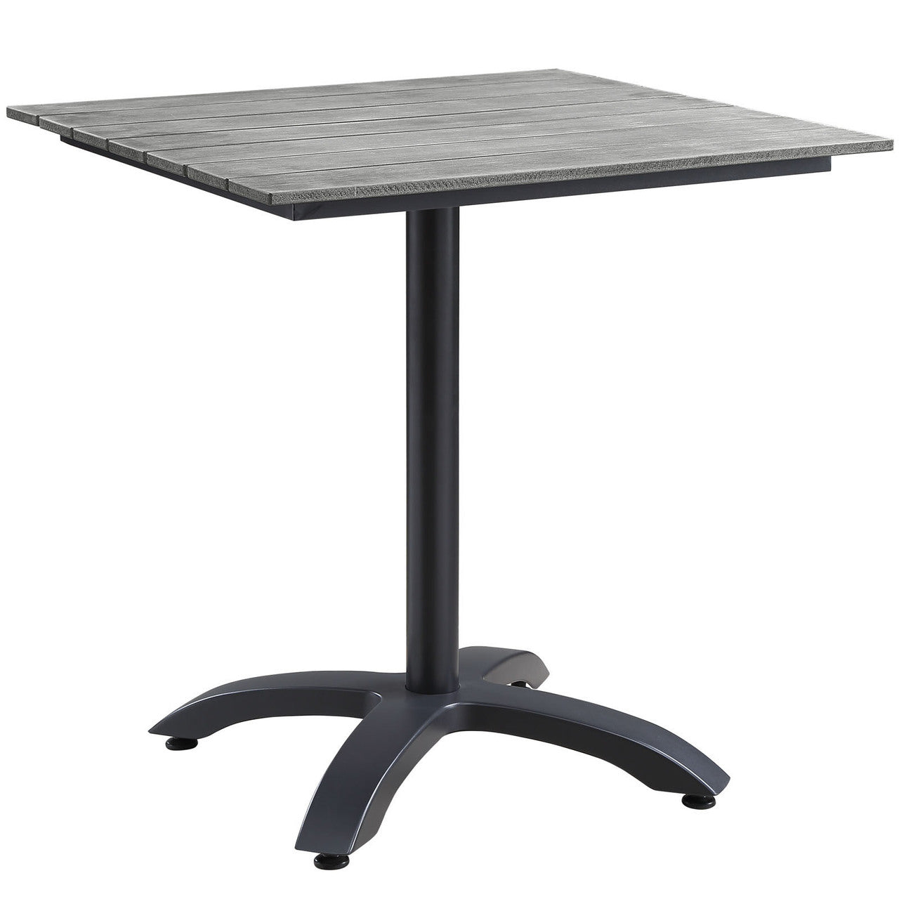 Maine 28" Outdoor Patio Dining Table, Brown Grey Steel