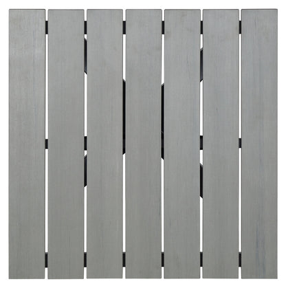 Maine 28" Outdoor Patio Dining Table, Brown Grey Steel