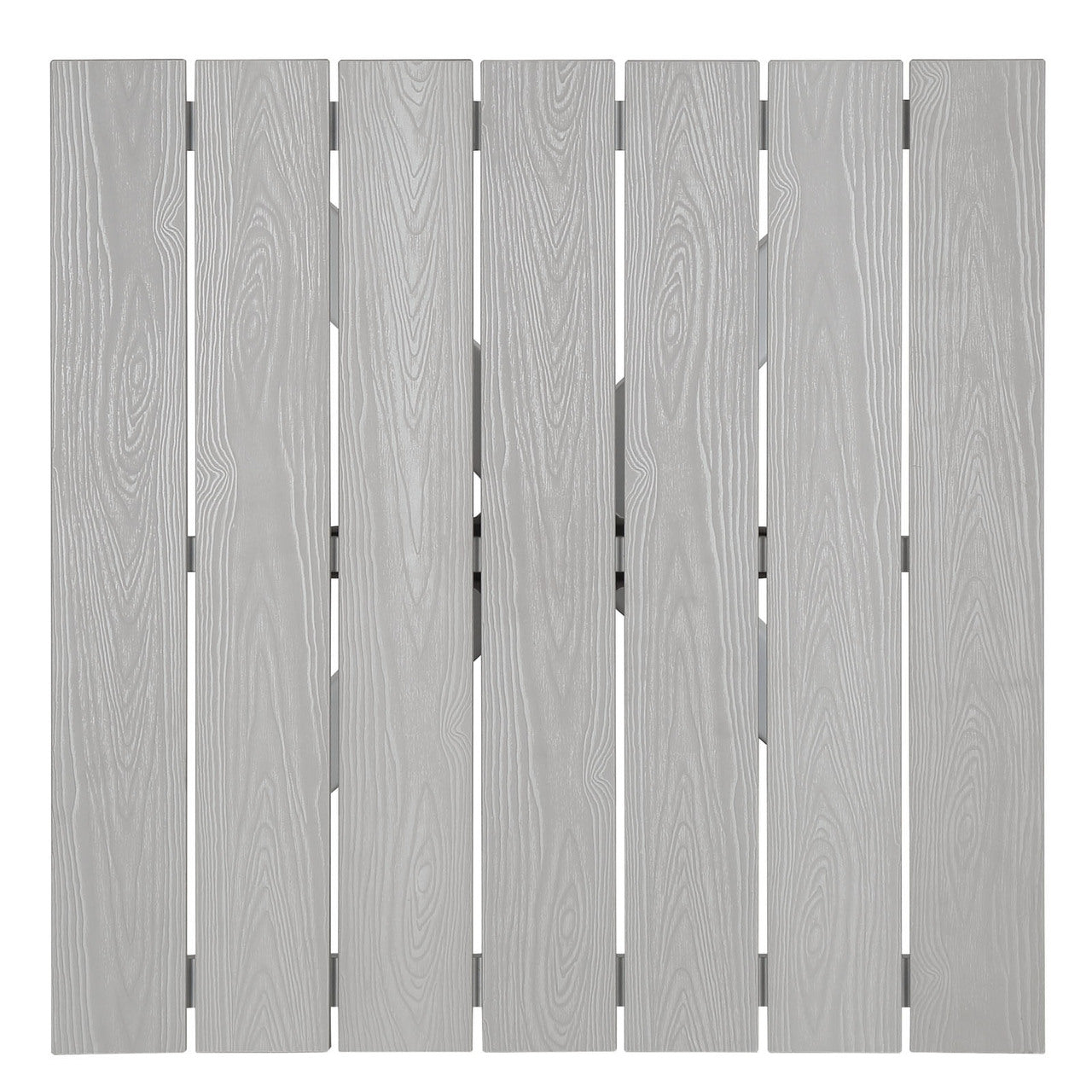 Maine 28" Outdoor Patio Dining Table, White Light Grey Steel