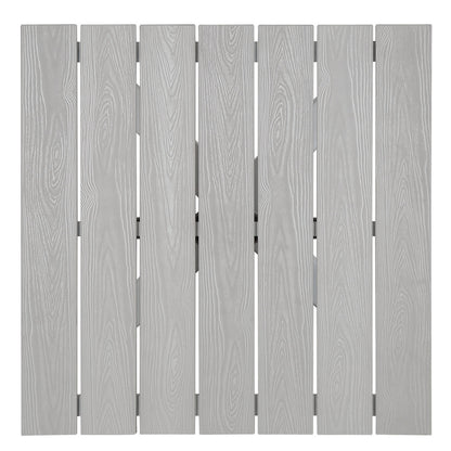 Maine 28" Outdoor Patio Dining Table, White Light Grey Steel