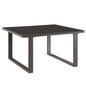 Fortuna Outdoor Patio Side Table, Brown Steel Glass