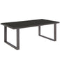 Fortuna Outdoor Patio Coffee Table, Brown Steel Glass