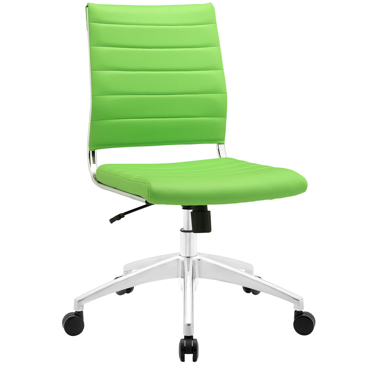 Jive Armless Mid Back Office Chair, Green Faux Leather