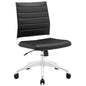 Jive Armless Mid Back Office Chair, Black Faux Leather
