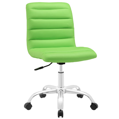 Ripple Mid Back Office Chair, Green Faux Leather