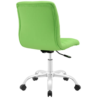 Ripple Mid Back Office Chair, Green Faux Leather
