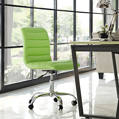 Ripple Mid Back Office Chair, Green Faux Leather