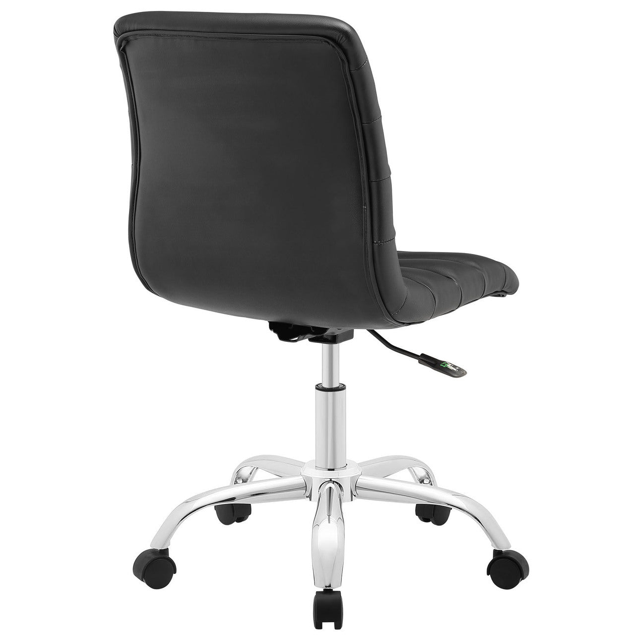 Ripple Mid Back Office Chair, Black Faux Leather