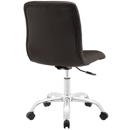 Ripple Mid Back Office Chair, Brown Faux Leather