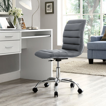Ripple Mid Back Office Chair, Grey Faux Leather