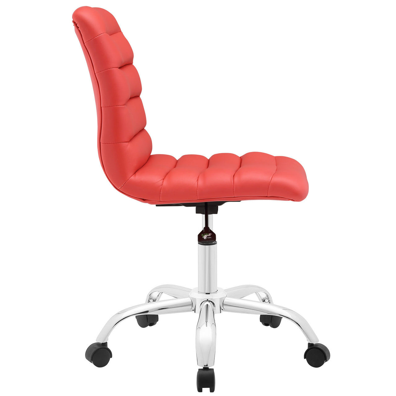 Ripple Mid Back Office Chair, Red Faux Leather