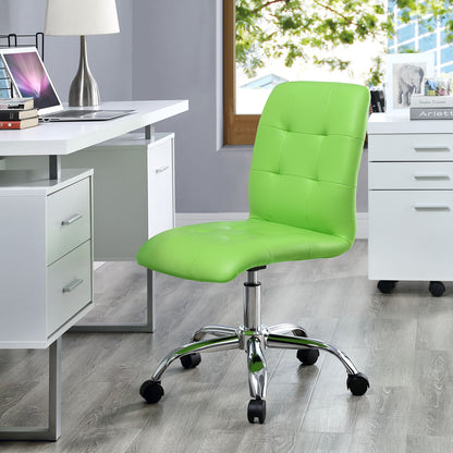 Prim Mid Back Office Chair, Green Faux Leather